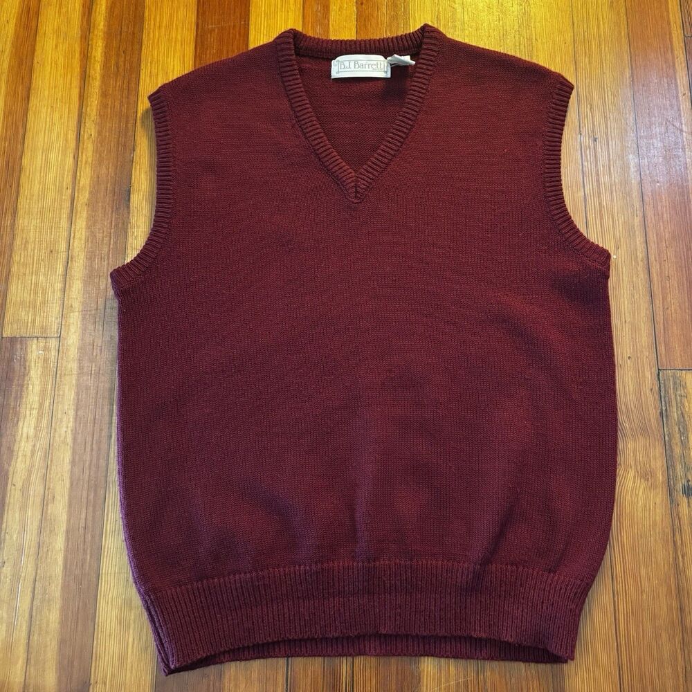 VTG B.J. Barrett Burgundy V-Neck Sweater Vest / Large / Dark Academia Preppy